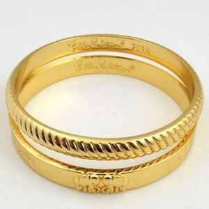 2 NWOT Lilly Pulitzer Gold Plated Bangle Bracelet Signed